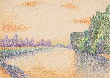 Die Ufer der Marne bei Morgengrauen